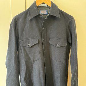Pendleton Outdoorsman Blue Button Down Wool Shirt - Rugged - 100% Wool